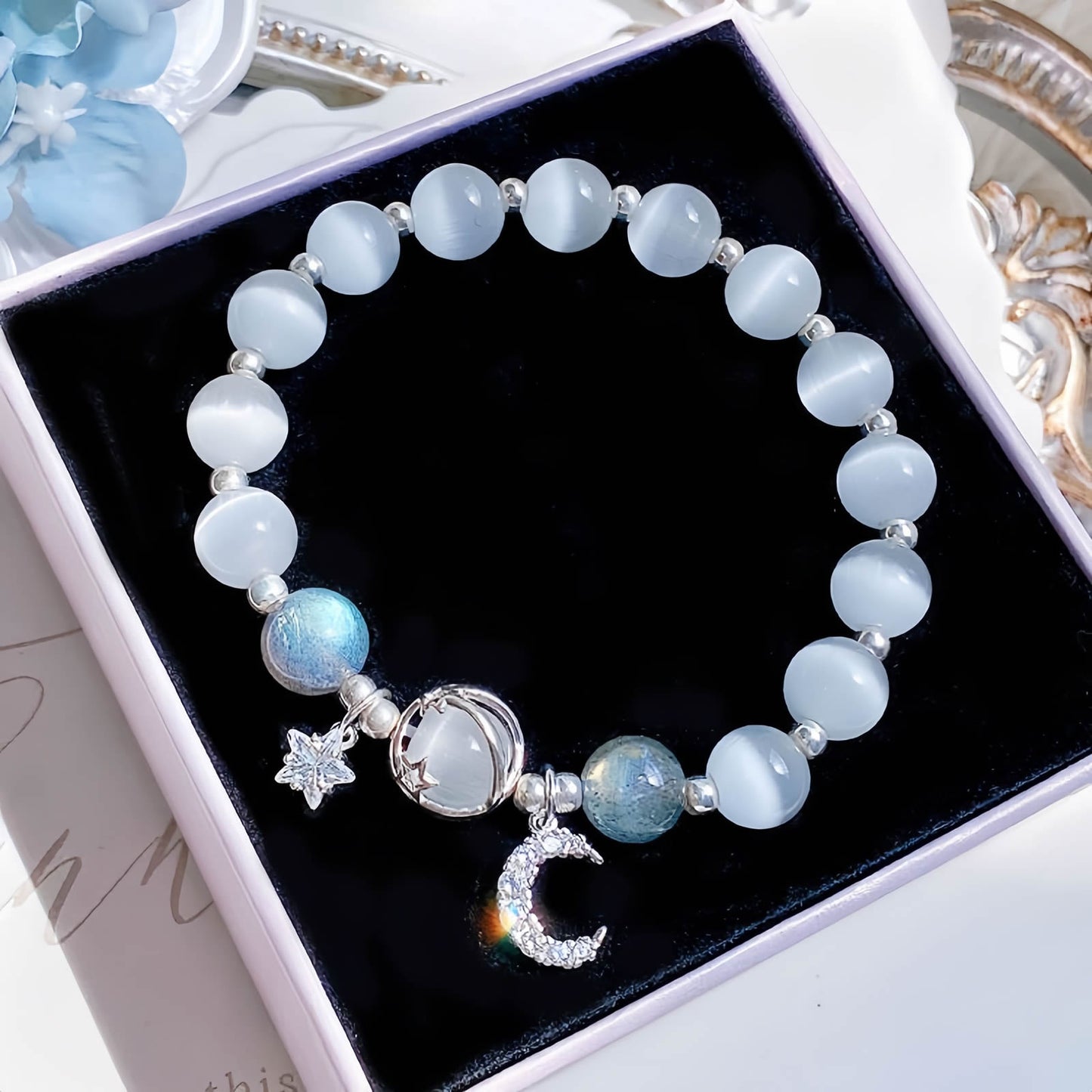 Butterfly Cat's Eye Moonstone Bracelet