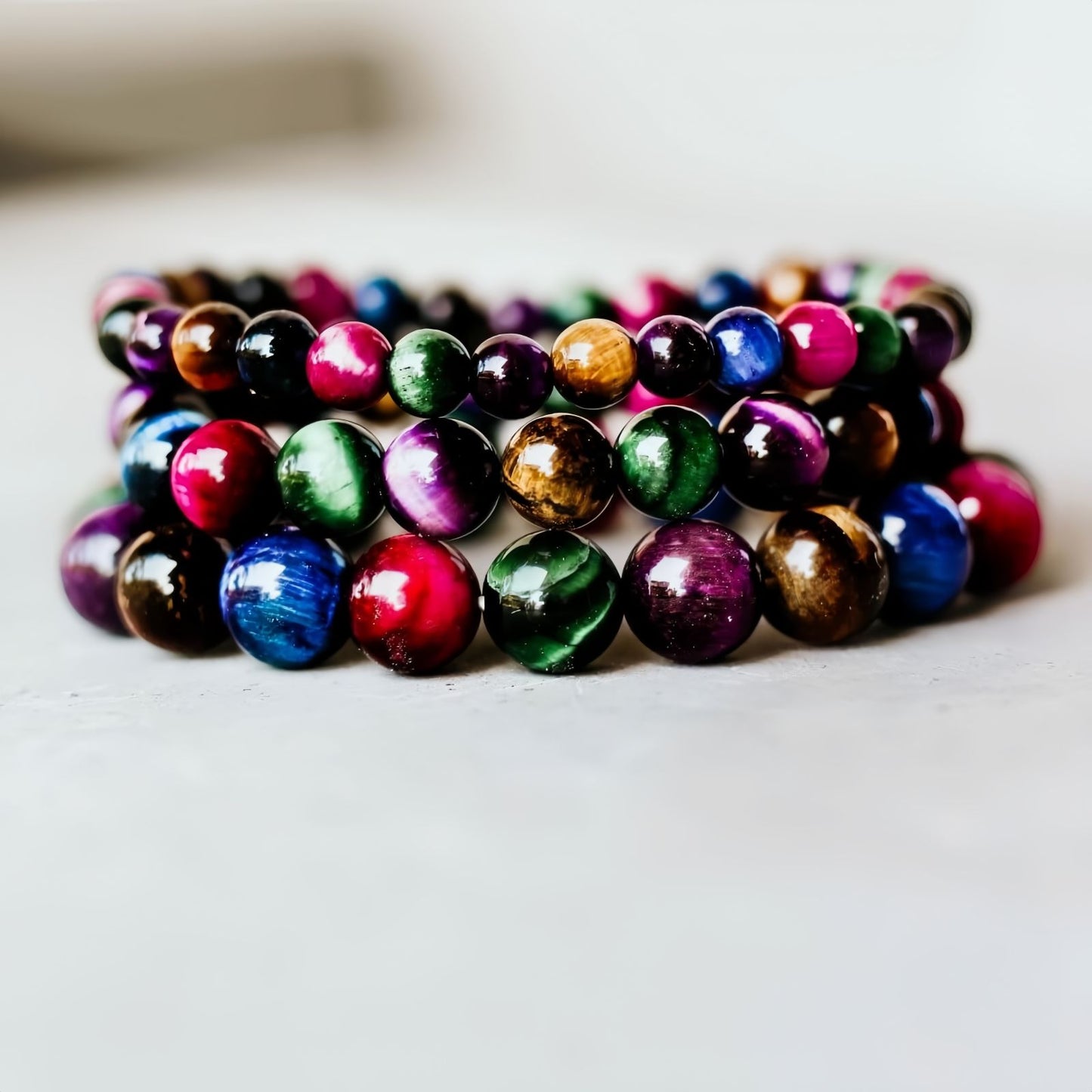 The Bracelet of Resolve – Multi-Color Tiger's Eye Beaded Bracelet