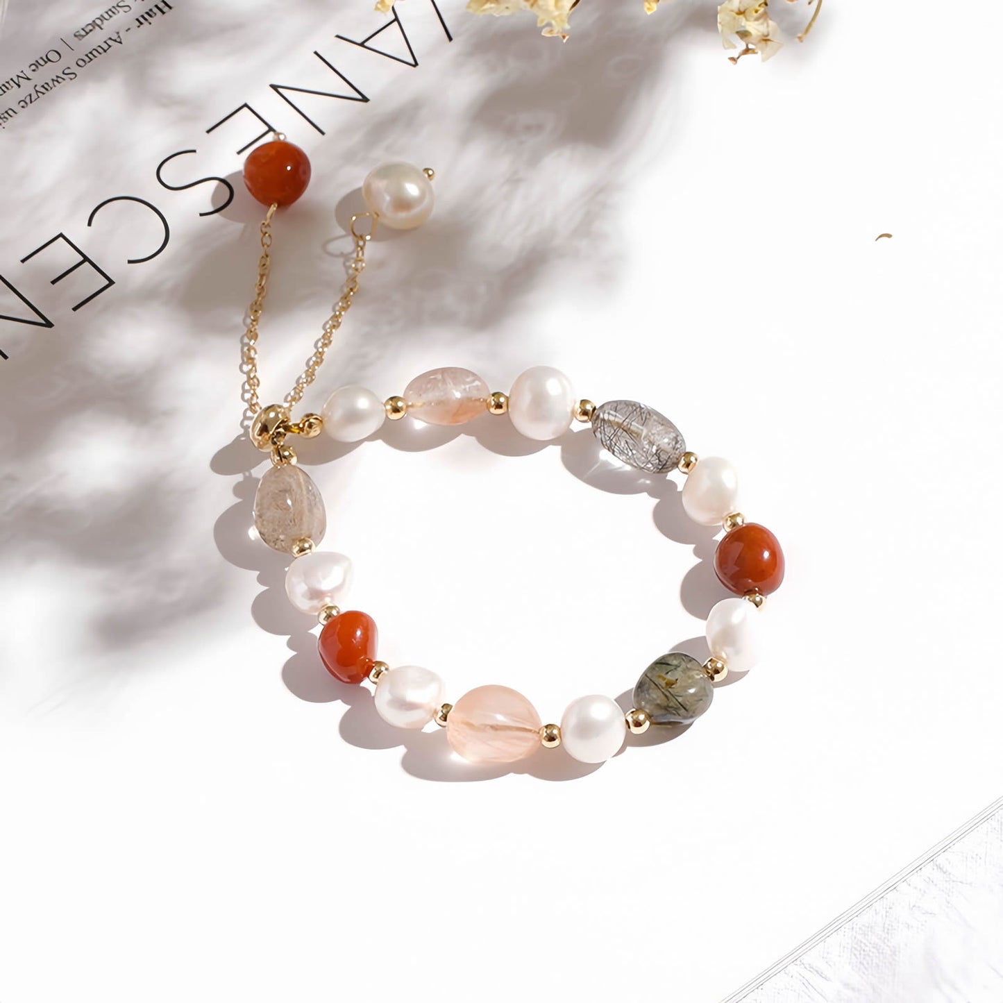 Trendy Crystal Pearl Beaded Bracelet