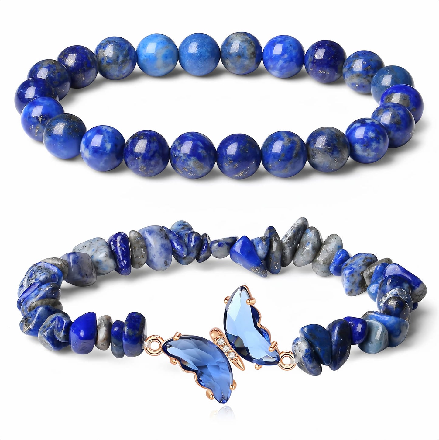 Butterfly Crystal Beaded Bracelet Set