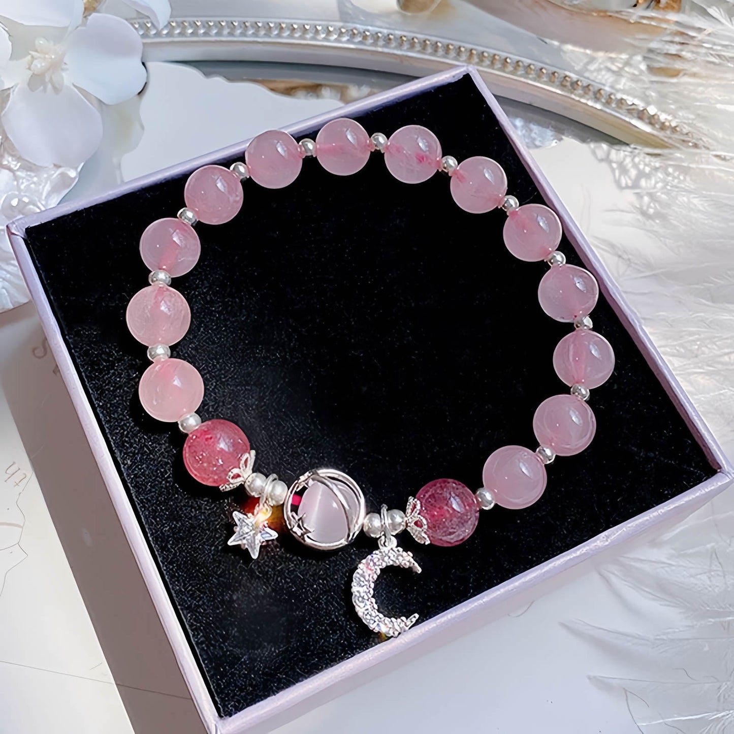 Butterfly Cat's Eye Moonstone Bracelet