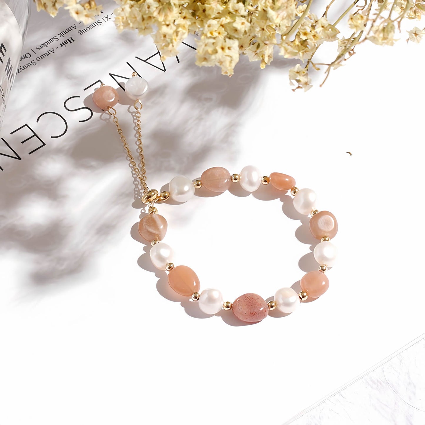 Trendy Crystal Pearl Beaded Bracelet