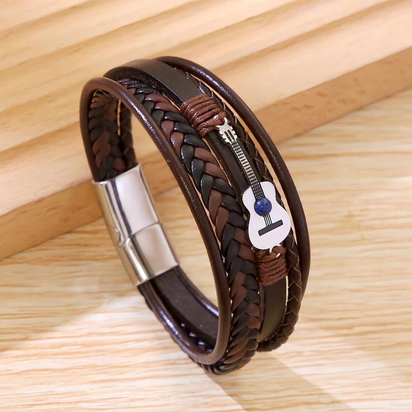 Men's Guitar Leather Bracelet