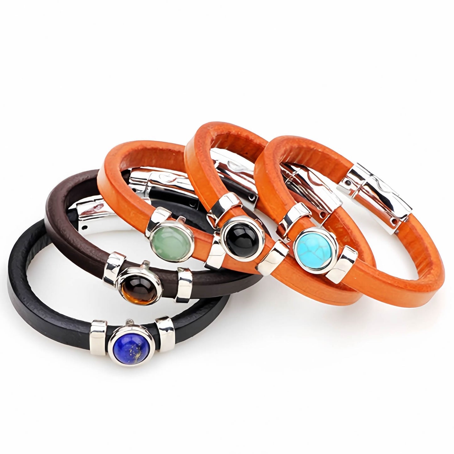 Vintage Turquoise Leather Bracelet for Men