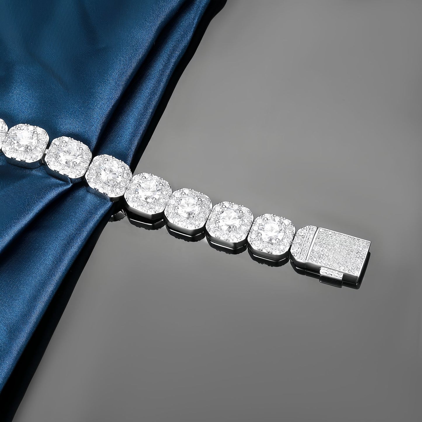 Wide Iced Tennis Bracelet