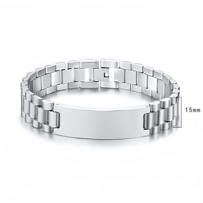 Men’s Curved Plate Chain Bracelet