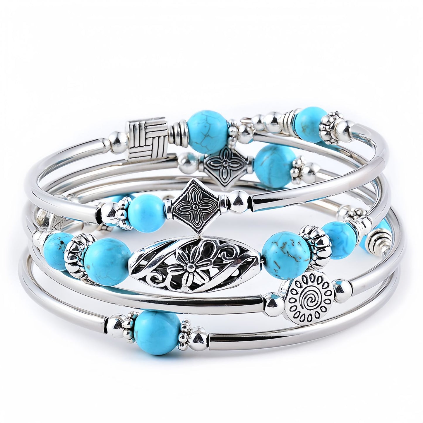 Turquoise Multi-Layer Energy Stack Bracelet
