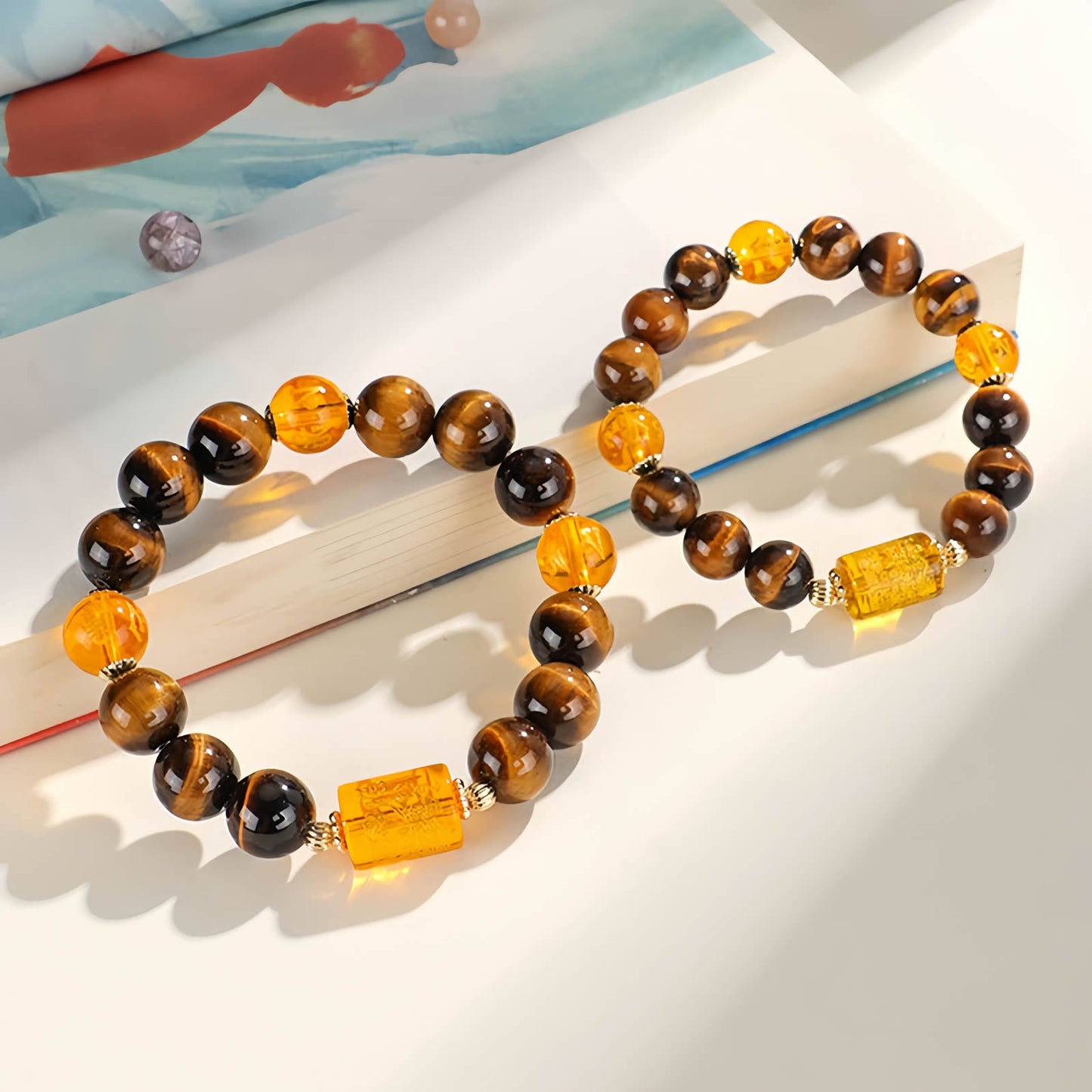 Wealth & Prosperity Tiger Eye & Citrine Beaded Bracelet