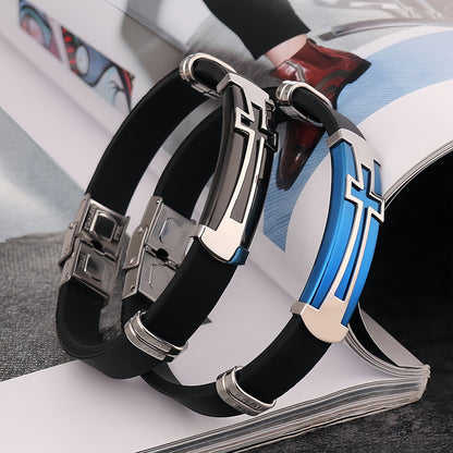 Cross Plate Silicone Bracelet