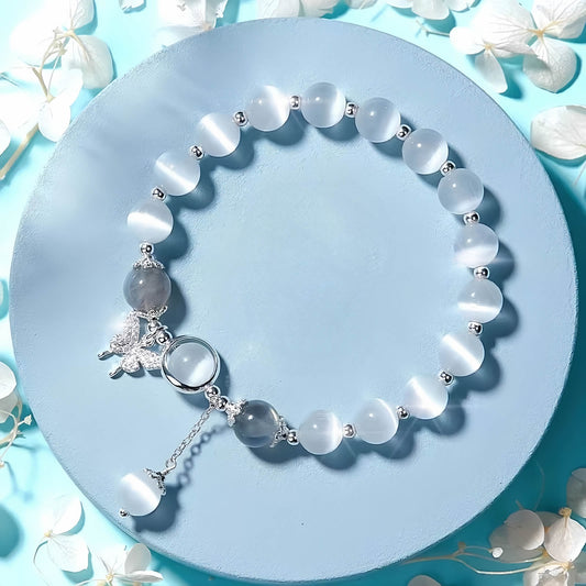 Butterfly Cat's Eye Moonstone Bracelet