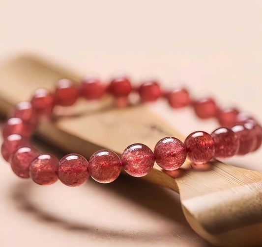 Love Attraction Strawberry Quartz Beaded Bracelet