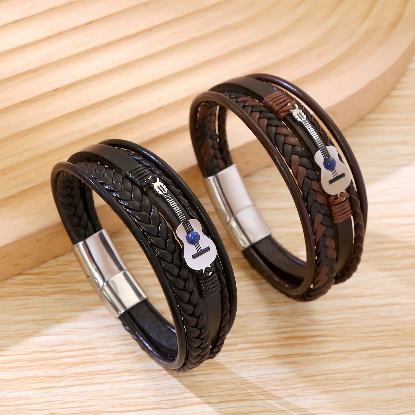 Men's Guitar Leather Bracelet