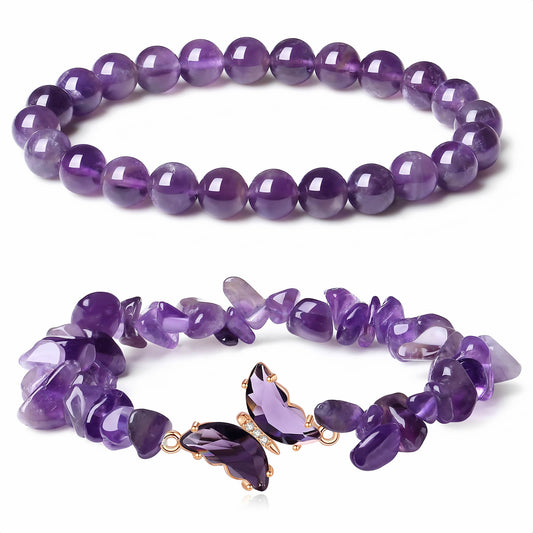 Butterfly Crystal Beaded Bracelet Set