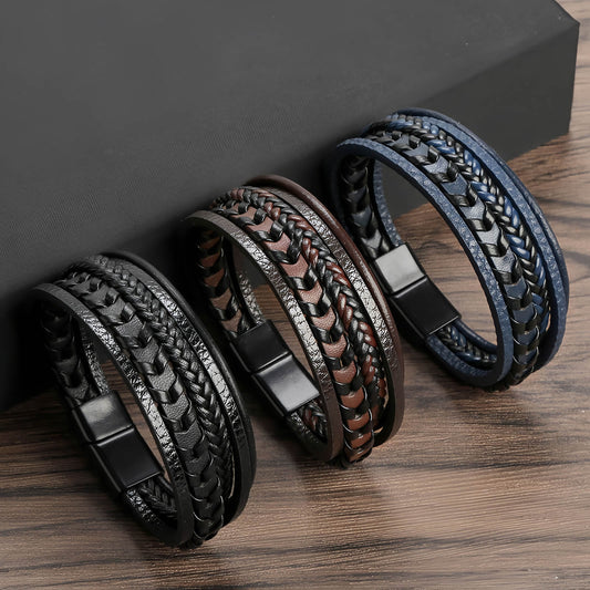 Men’s Multilayer Braided Leather Bracelet