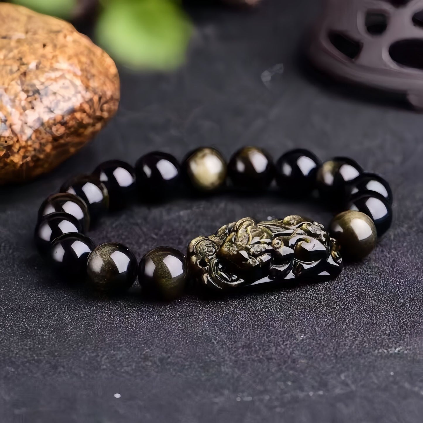 Wealth-Attracting Dual Gold-Eyed Pixiu Bracelet