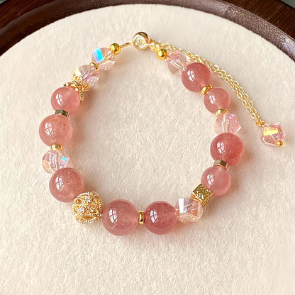 Radiant Strawberry Quartz Bracelet