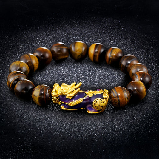 Color-Shifting Pixiu Tiger Eye Wealth Bracelet