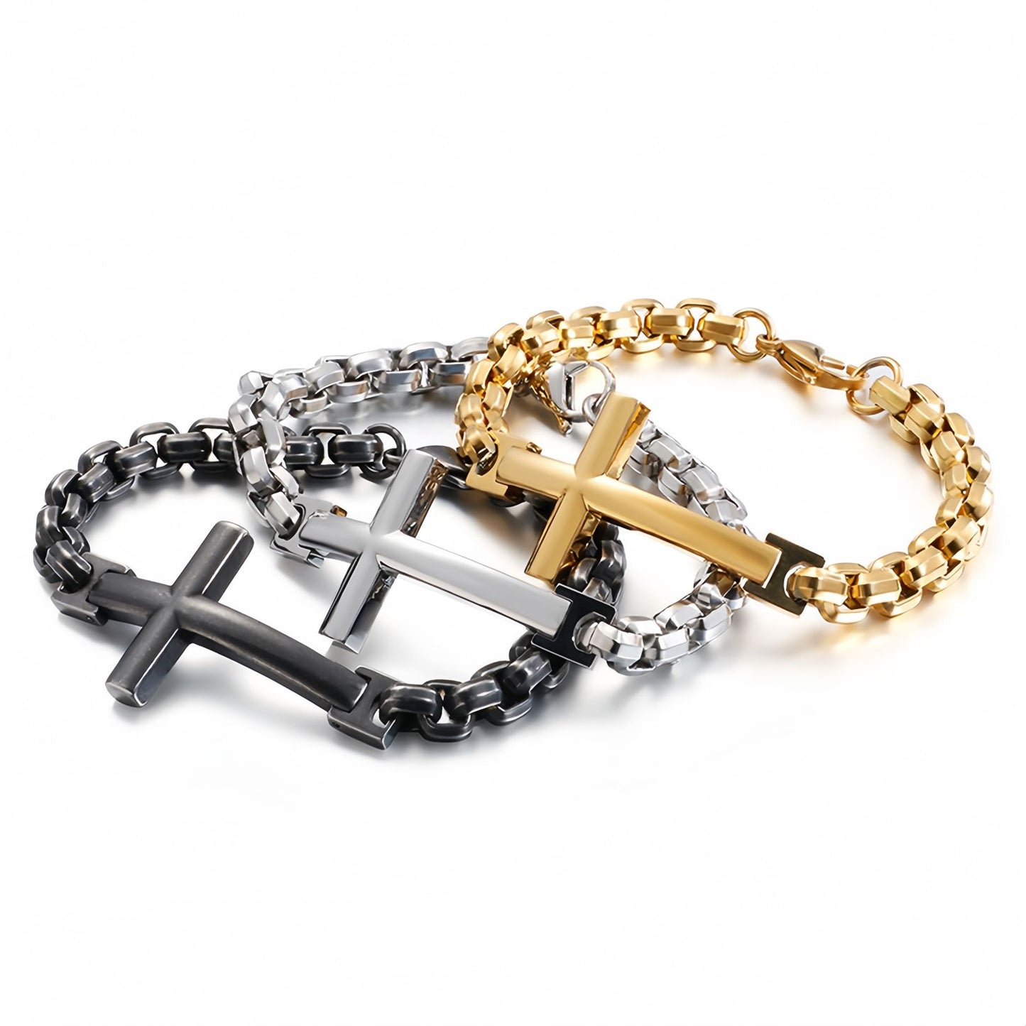 Cross Bar Curb Chain Bracelet