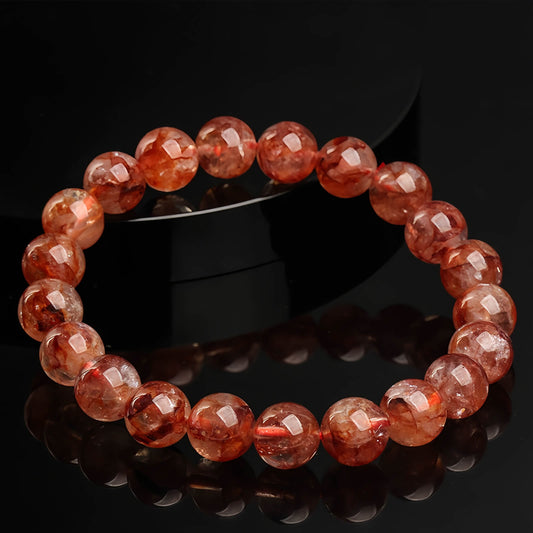 Red Hematoid Quartz Beaded Bracelet