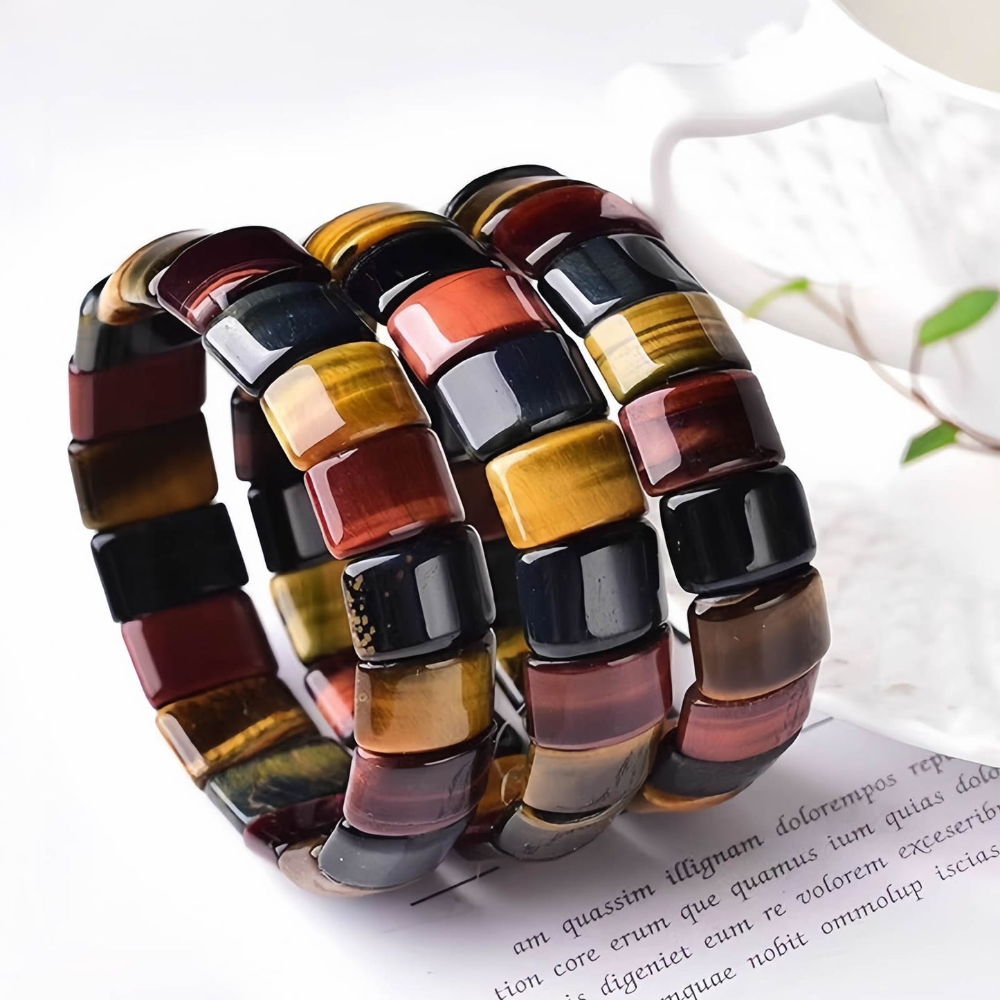 The Determination Bracelet – Multi-Color Tiger’s Eye Tile Bracelet