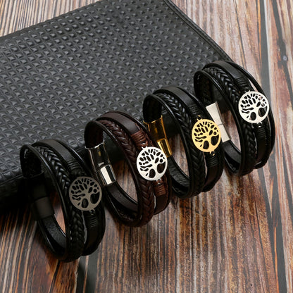 Tree of Life Leather Bracelet for Men