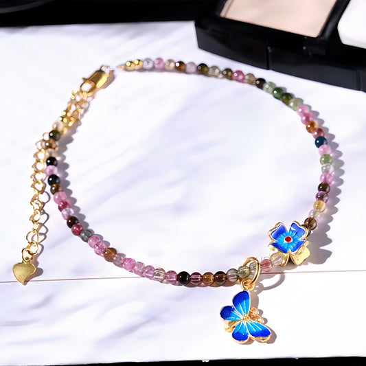 Tourmaline Anklet of Hope – Tourmaline Beaded Anklet for Women