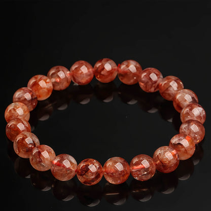 Red Hematoid Quartz Beaded Bracelet