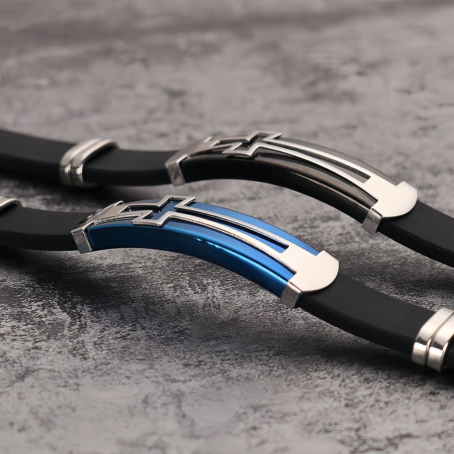 Cross Plate Silicone Bracelet