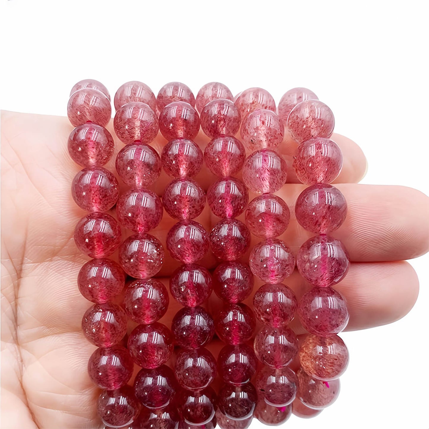 Love Attraction Strawberry Quartz Beaded Bracelet