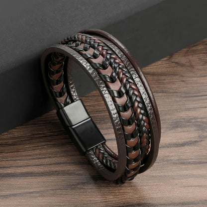 Men’s Multilayer Braided Leather Bracelet