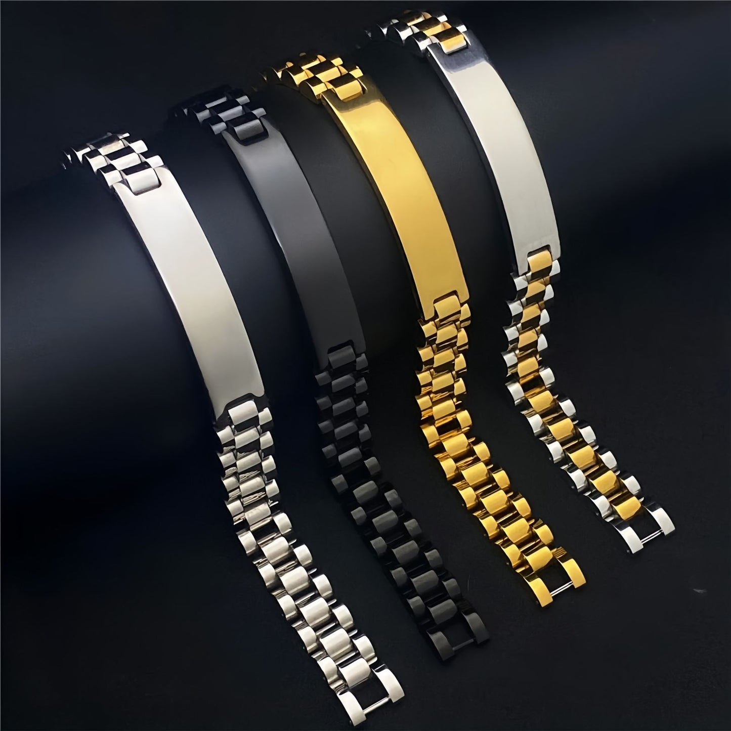 Men’s Curved Plate Chain Bracelet