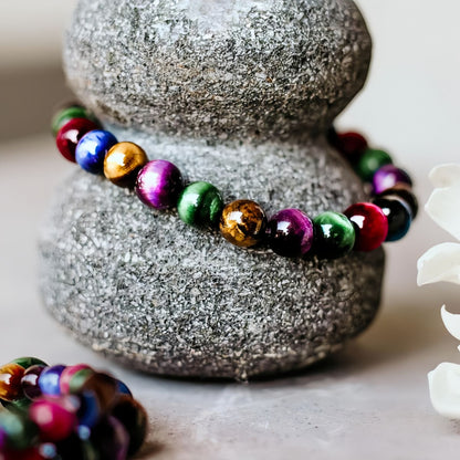 The Bracelet of Resolve – Multi-Color Tiger's Eye Beaded Bracelet