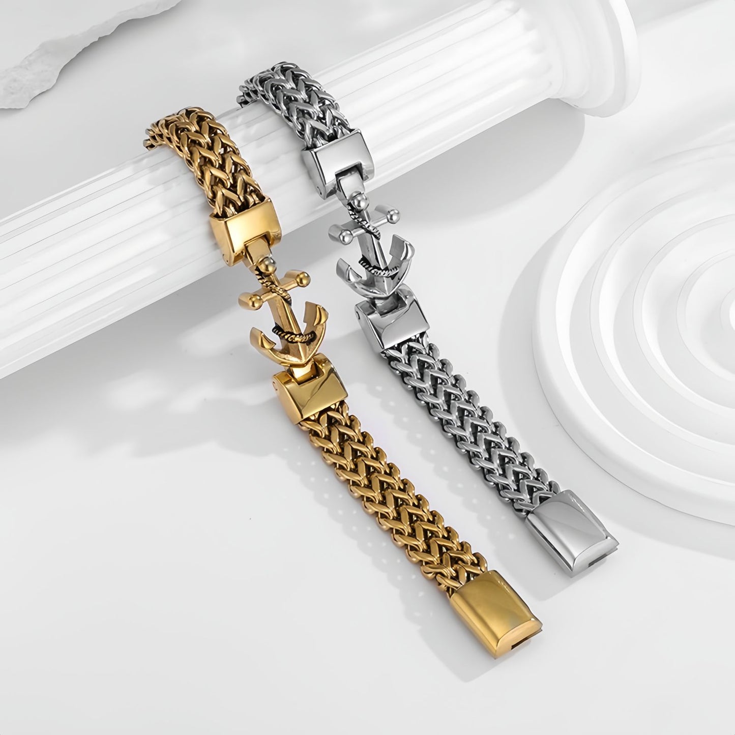 Anchor-Lock Titanium Steel Men's Bracelet