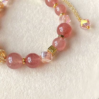 Radiant Strawberry Quartz Bracelet