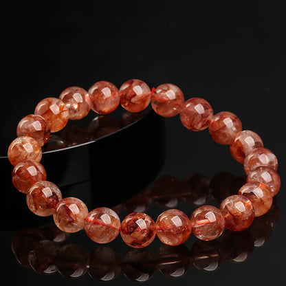 Red Hematoid Quartz Beaded Bracelet