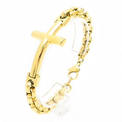 Cross Bar Curb Chain Bracelet