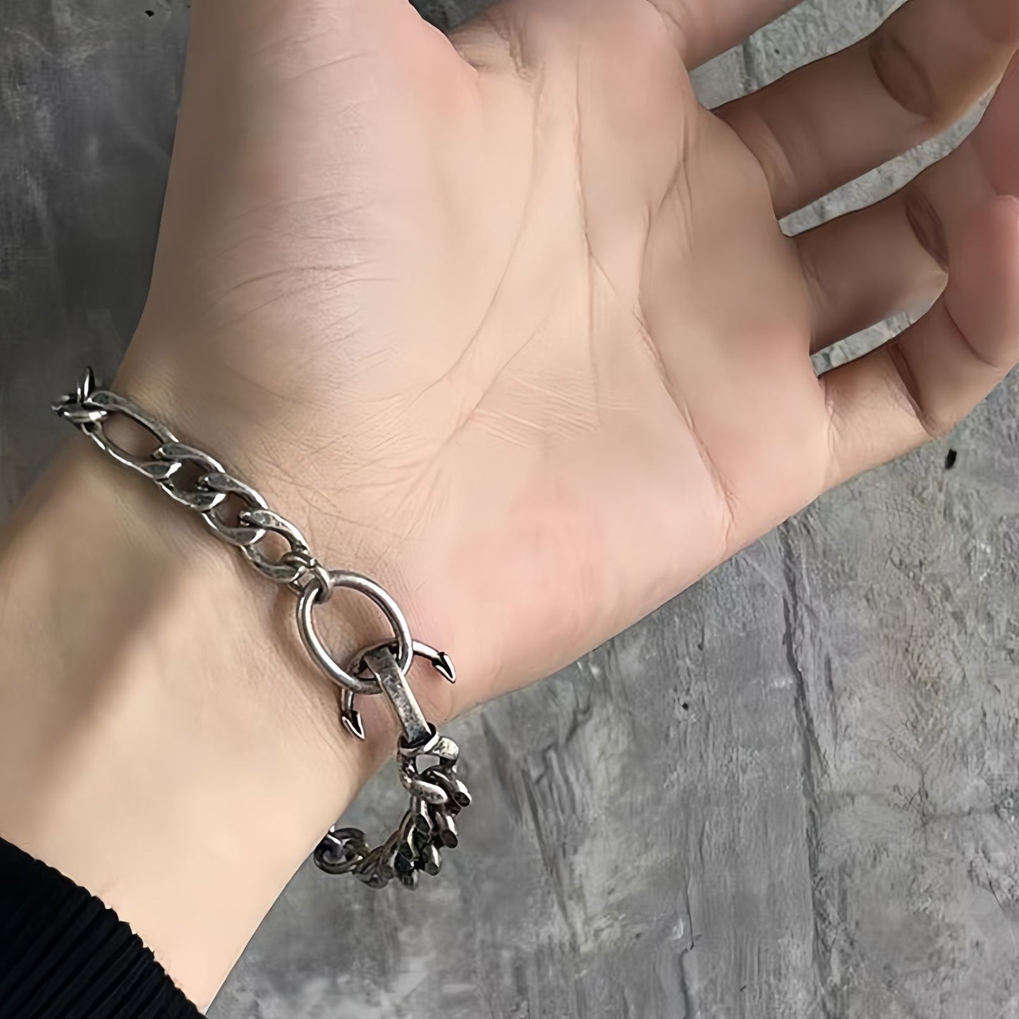 Cross Charm Curb Chain Bracelet