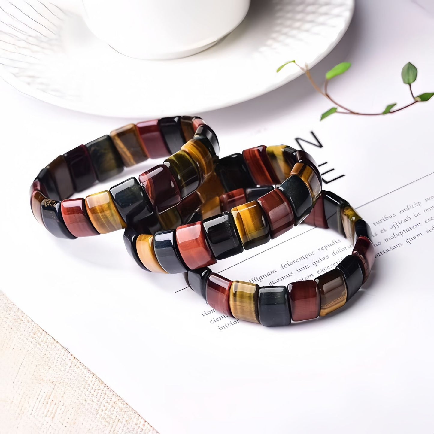 The Determination Bracelet – Multi-Color Tiger’s Eye Tile Bracelet
