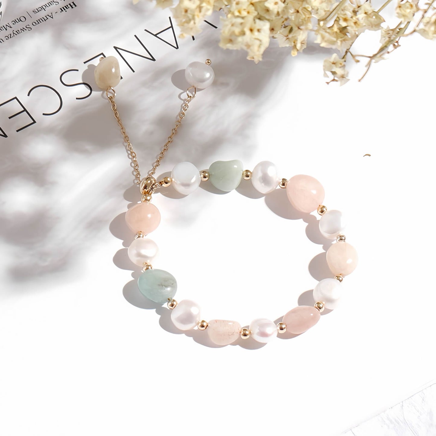 Trendy Crystal Pearl Beaded Bracelet