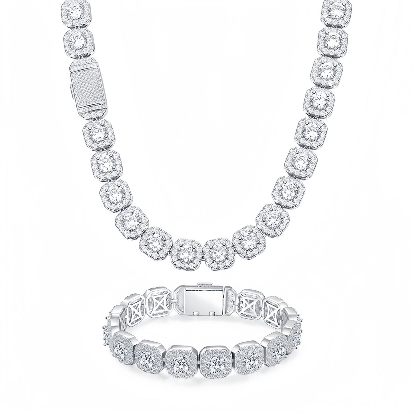 Wide Iced Tennis Bracelet