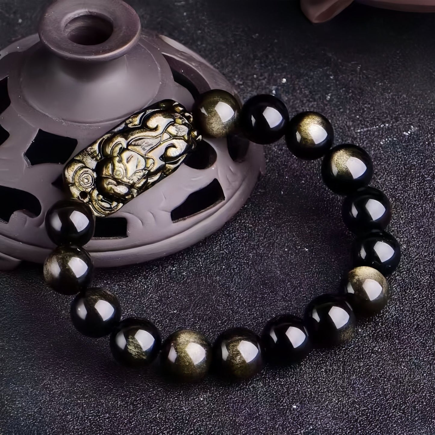 Wealth-Attracting Dual Gold-Eyed Pixiu Bracelet
