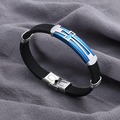 Cross Plate Silicone Bracelet