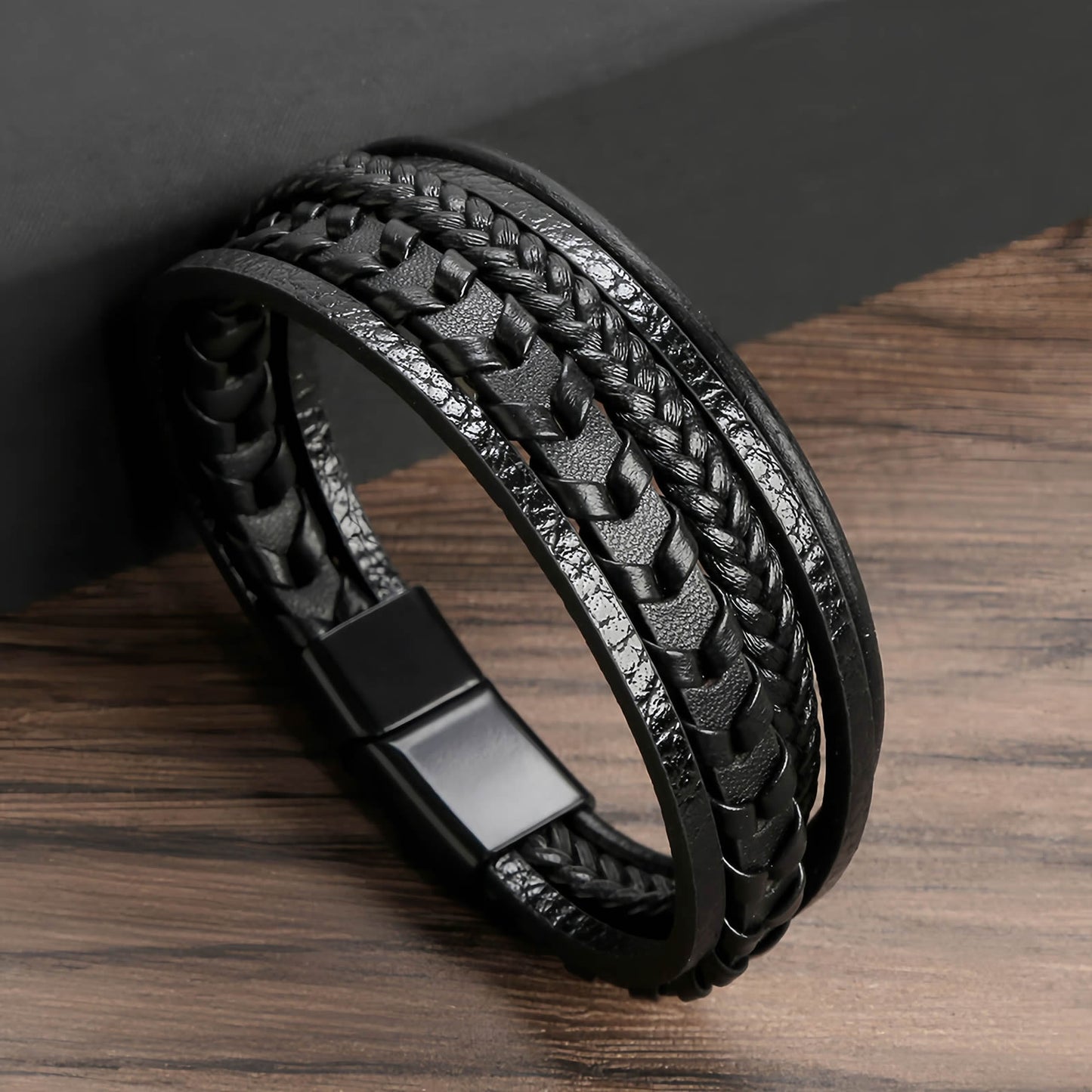 Men’s Multilayer Braided Leather Bracelet
