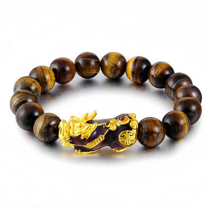 Color-Shifting Pixiu Tiger Eye Wealth Bracelet