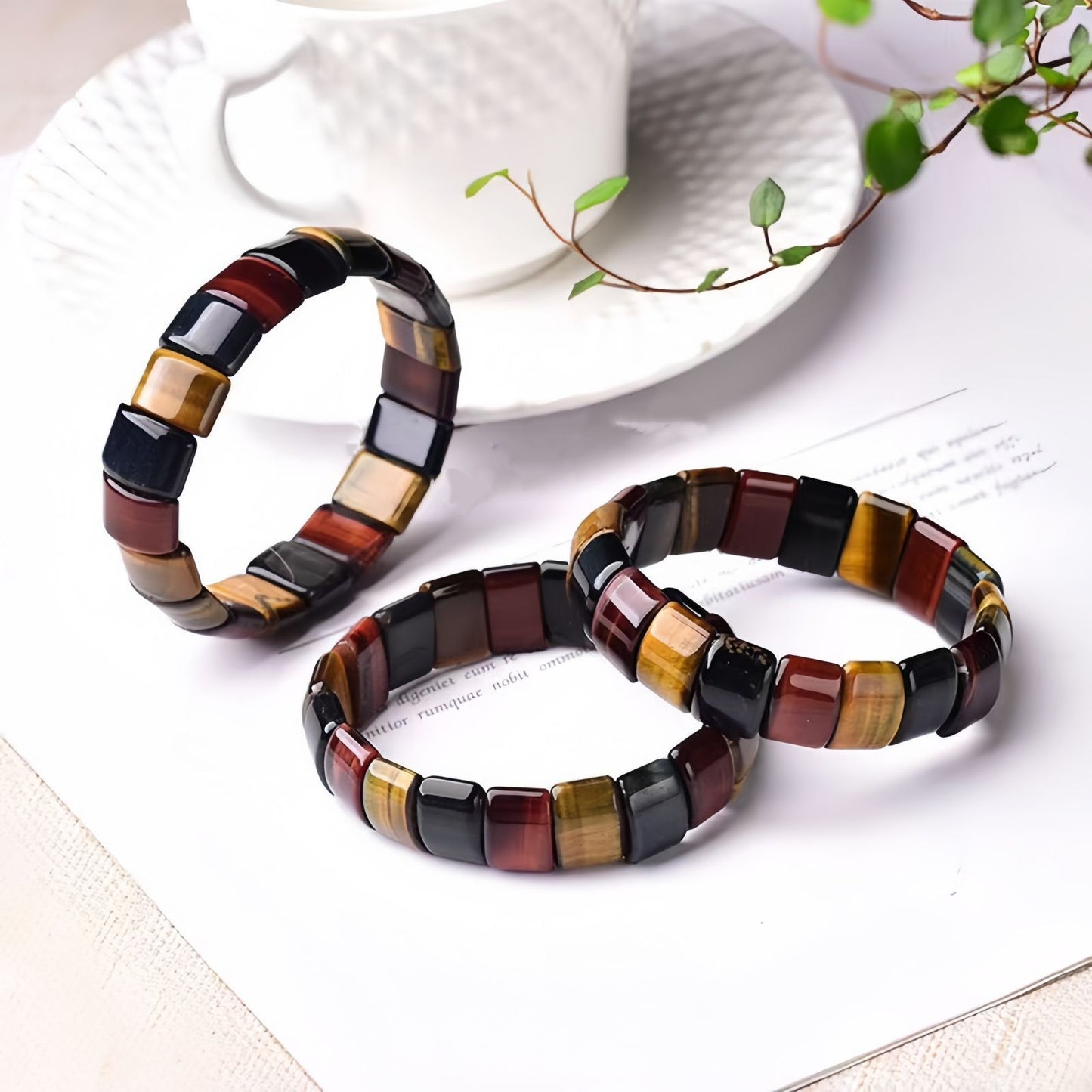 The Determination Bracelet – Multi-Color Tiger’s Eye Tile Bracelet