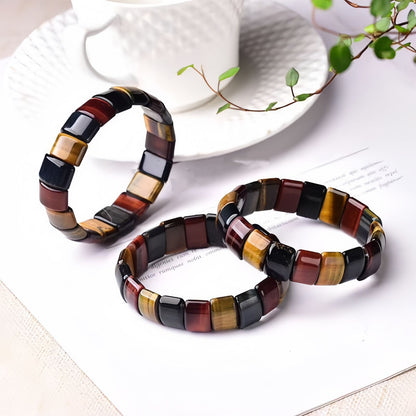 The Determination Bracelet – Multi-Color Tiger’s Eye Tile Bracelet