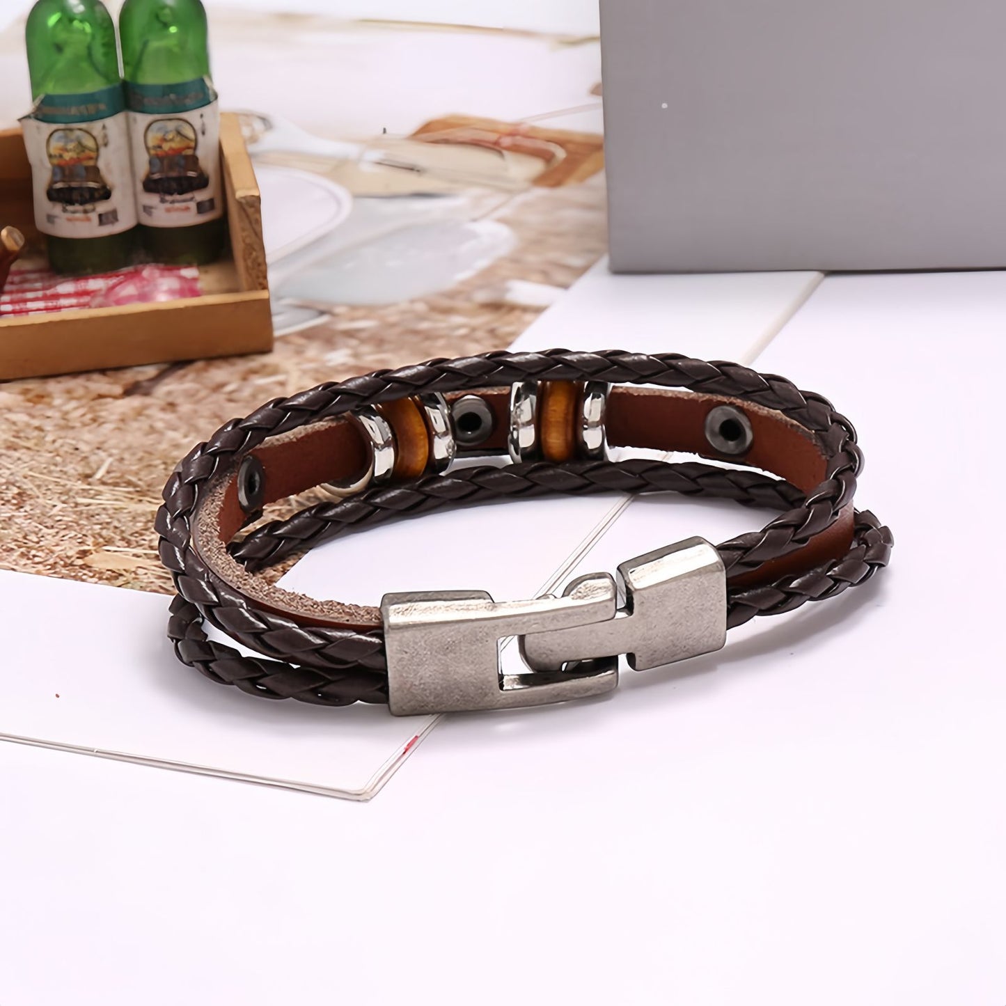 Vintage Tribal Leather Men's Bracelet