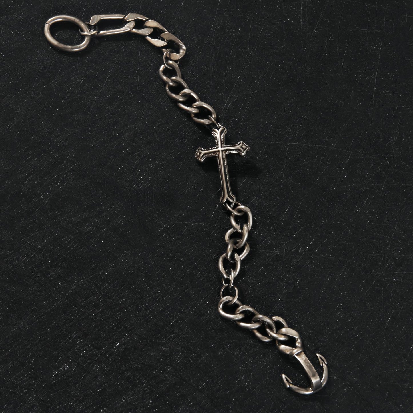 Cross Charm Curb Chain Bracelet