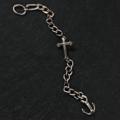 Cross Charm Curb Chain Bracelet