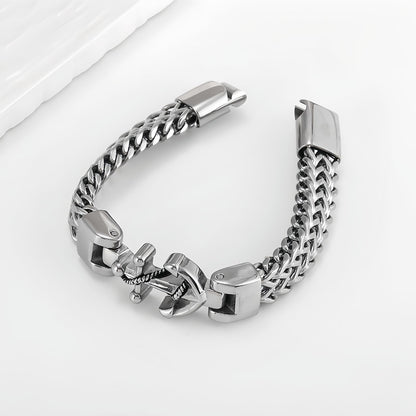 Anchor-Lock Titanium Steel Men's Bracelet
